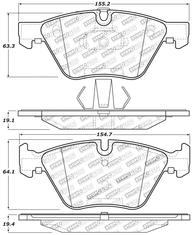 Plaquettes de frein avant StopTech Performance 12 BMW X1 / 09-13 Z4 / 06 Série 325 (sauf E90)