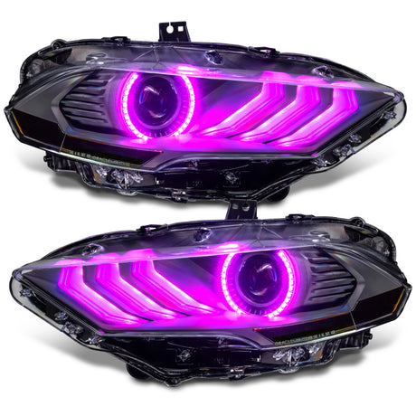Phares à DEL Dynamic ColorSHIFT pour Ford Mustang 18-23 d'Oracle Lighting - Série noire VOIR LA GARANTIE