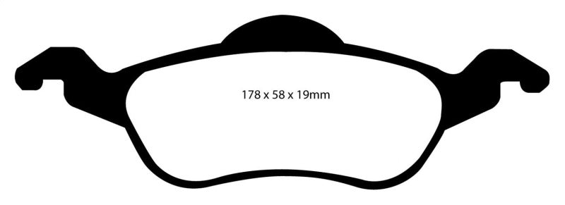 Plaquettes de frein avant EBC 00-04 Ford Focus 2.0 Yellowstuff