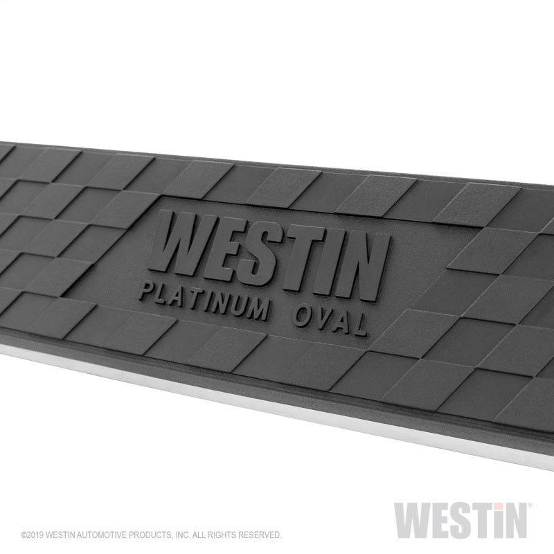 Westin 19-22 Chev/GMC Silverado/Sierra 1500 DC (No 2019 Ltd) Platinum 4 Oval Nerf Step Bars - Blk