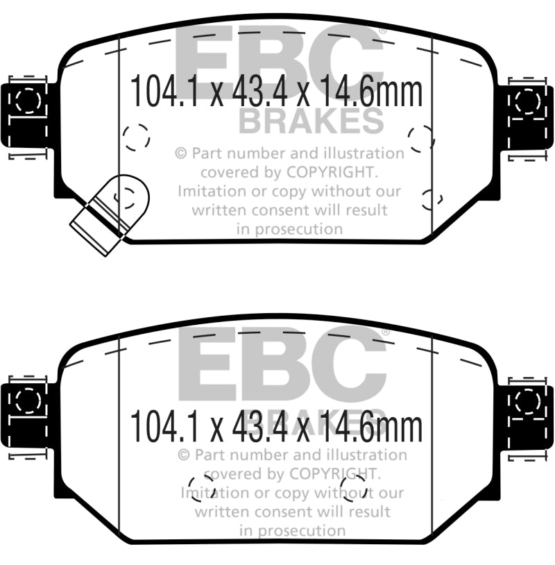 Plaquettes de frein arrière EBC 2017+ Mazda 3 2.0L Yellowstuff
