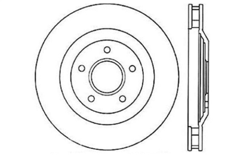 Rotors avant droit percés StopTech Power Slot 97-04 Chevy Corvette / 04 &amp; 08 Cadillac XLR/XLR-V