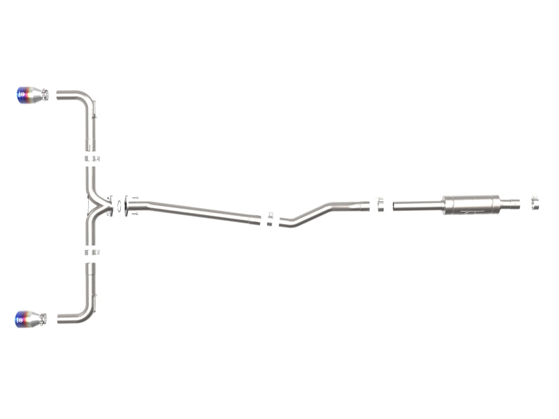 Échappement arrière Cat-Back aFe Takeda 2-1/2 po 304 SS avec embouts Blue Flame 14-18 Mazda 3 L4 2,0 ​​L/2,5 L