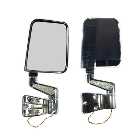 Kit de rétroviseurs extérieurs chromés Rugged Ridge 87-02 Jeep Wrangler YJ/TJ avec clignotants à LED