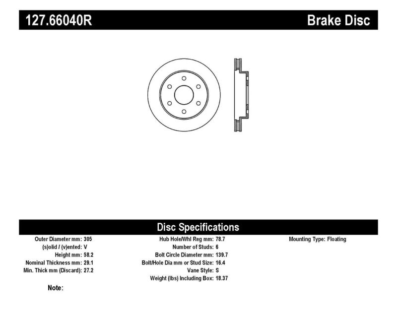 Rotor avant droit rainuré et percé StopTech 99-06 GMC Sierra (2 portes)