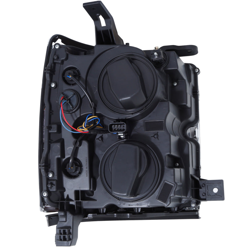 Phares de projecteur ANZO 15-17 Chevrolet Silverado 2500HD / 3500HD Noir avec bordure chromée