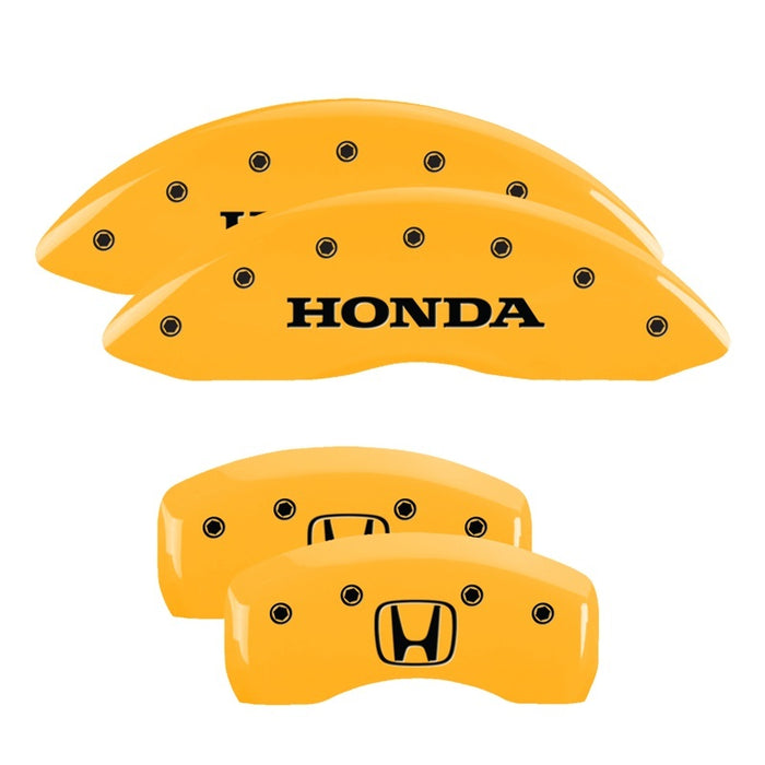 Couvre-étriers MGP 4 gravés avant Honda arrière H Logo finition jaune noir Char 2009 Honda Ridgeline