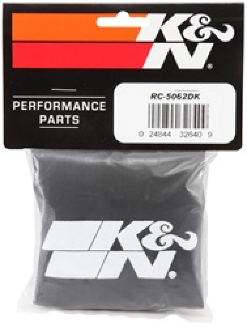 K&N 4.5in Base ID x 3.5in Top ID x 6in H - Black - Round Tapered - DryCharger Air Filter Wrap