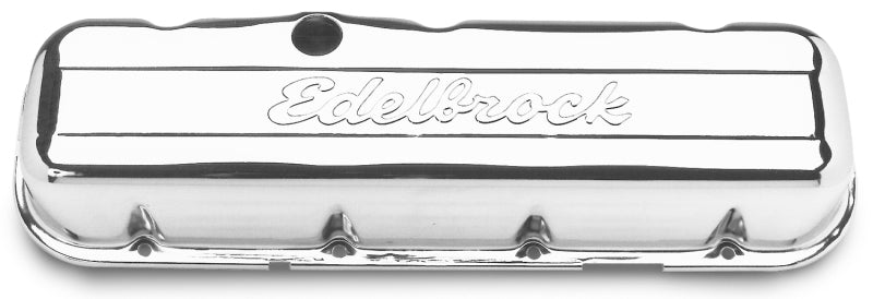 Couvercle de soupape Edelbrock Signature Series Chevrolet 1965 et plus tard 396-502 V8 Low Chrome