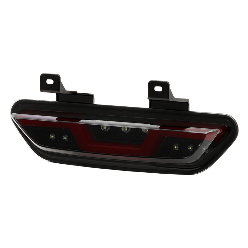 Feux de recul à LED pour Ford Mustang Spyder 15-16 - Fumée noire avec barre rouge (ALT-YD-FM15RED-REV-BSM)