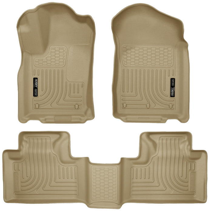 Revêtements de sol Husky Liners 11-13 Dodge Durango / 11-13 Jeep Grand Cherokee WeatherBeater Combo Tan