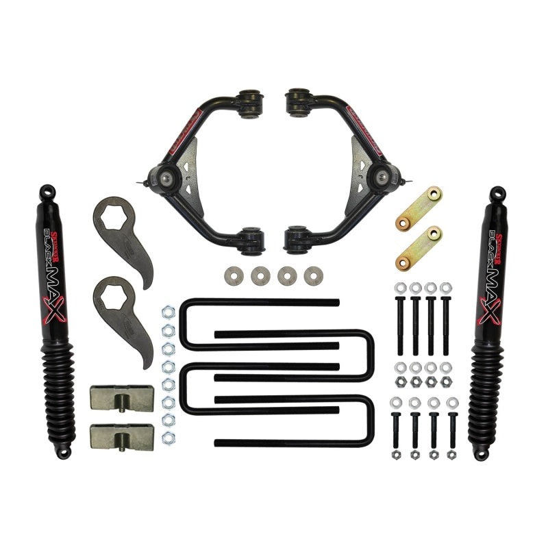 Kit de levage UCA 3-3,5 pouces Skyjacker 2011-2019 GM 2500HD/3500HD 2WD/4WD avec amortisseurs arrière Max B8500 noirs