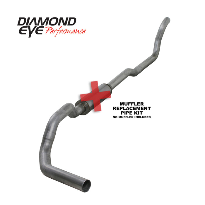 KIT Diamond Eye 4in TB MFLR RPLCMENT PIPE SGL AL : 2 ROUES MOTRICES UNIQUEMENT 89-93 DODGE CUMMINS 5,9 L