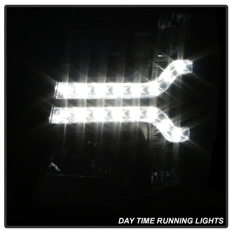 Phares de projecteur Spyder Chevy Silverado 1500 07-13 V2 - LED DRL - Noir PRO-YD-CS07V2-DRL-BK