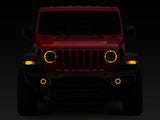 Phares à DEL Angel Eye de 9 po de la série Axial Jeep Wrangler JL de Raxiom 18-23 - Boîtier noir (lentille transparente)