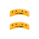 MGP 4 Caliper Covers Engraved Front & Rear i-Vtec Yellow finish black ch