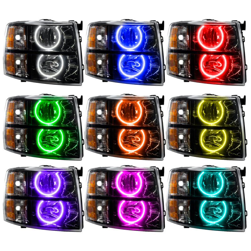 Oracle 07-13 Chevy Silverado SMD HL - Noir - Style rond - ColorSHIFT avec contrôle 2.0 VOIR LA GARANTIE