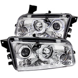 Phares de projecteur ANZO 2006-2010 Dodge Charger avec halo chromé