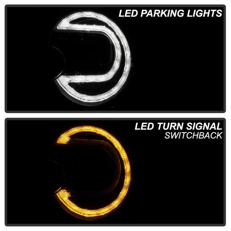 Phares de projecteur halogènes Spyder Mini Cooper 07-12 V2 uniquement - Noir PRO-YD-MC07V2SI-SBLB-BK