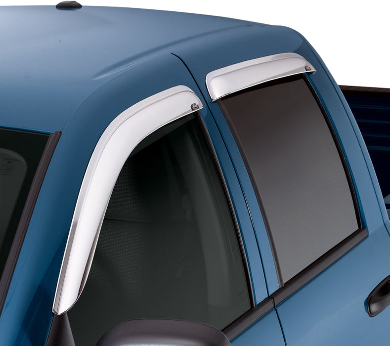 AVS 09-13 Nissan Rogue Ventvisor Outside Mount Front & Rear Window Deflectors 4pc - Chrome