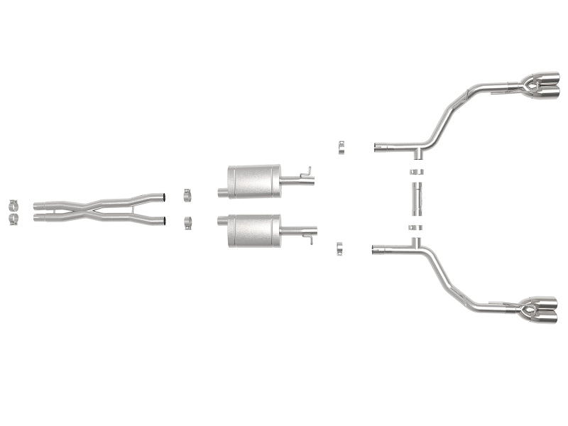 Échappement arrière du catalyseur aFe MACH Force-Xp 2-1/2 po 304 SS 15-19 Dodge Challenger V6-3,6 L - Embout poli