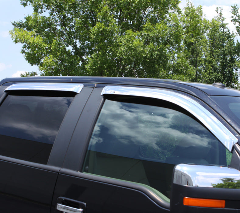 AVS 20-22 Chevrolet Silverado 1500 LTD Ext. Cab/DC F&R Ventvisor Window Deflectors 4pc - Chrome