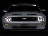 Raxiom 05-09 Ford Mustang Excluding GT500 LED Halo Projector Headlights- Chrome Housing (Clear Lens)