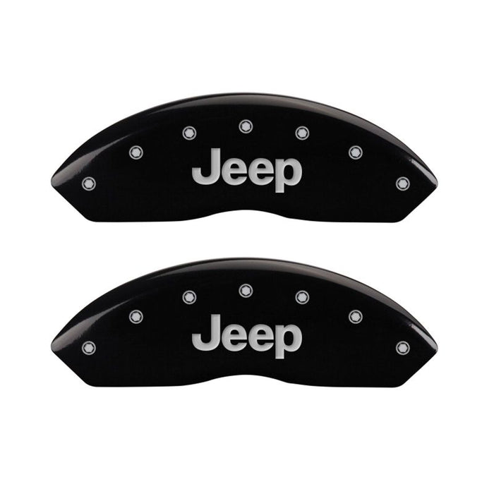 Couvre-étriers MGP 4 gravés à l'avant JEEP Logo de calandre JEEP gravé à l'arrière Finition noire argent ch