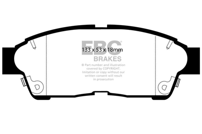 Plaquettes de frein avant EBC 93-97 Geo Prizm 1.6 Greenstuff