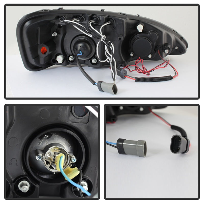 Phares de projecteur Spyder Pontiac Grand Prix 04-08 LED Halo LED Blk Smke PRO-YD-PGP04-HL-BSM