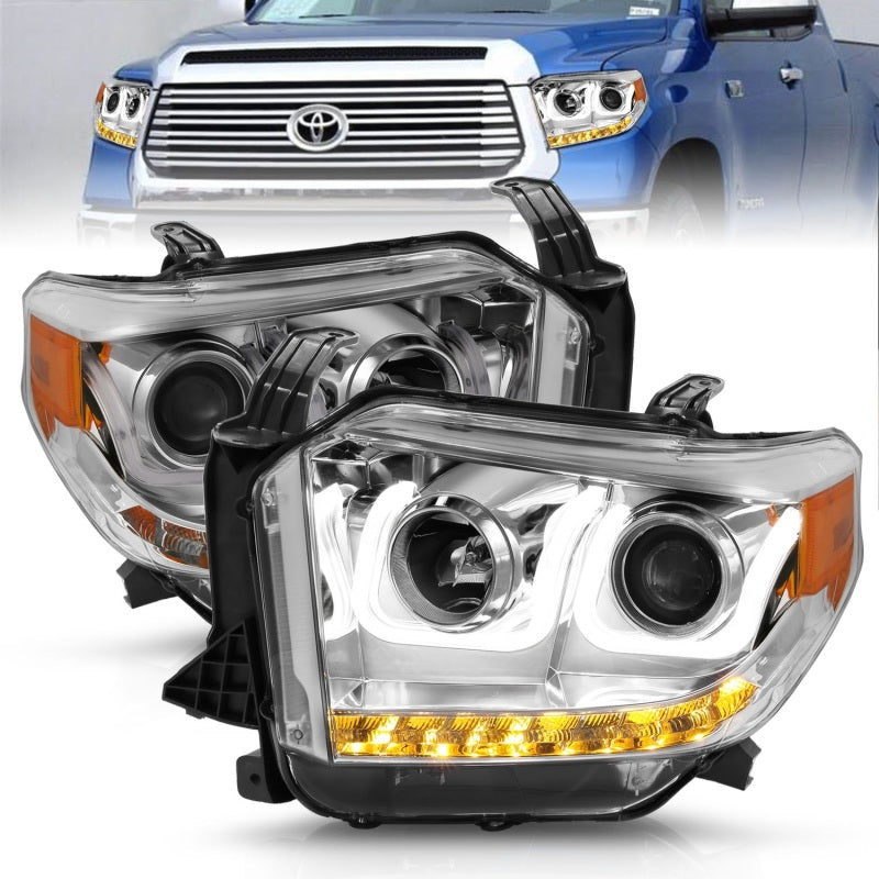 Phares de projecteur ANZO 2014-2016 Toyota Tundra avec barre en U chromée