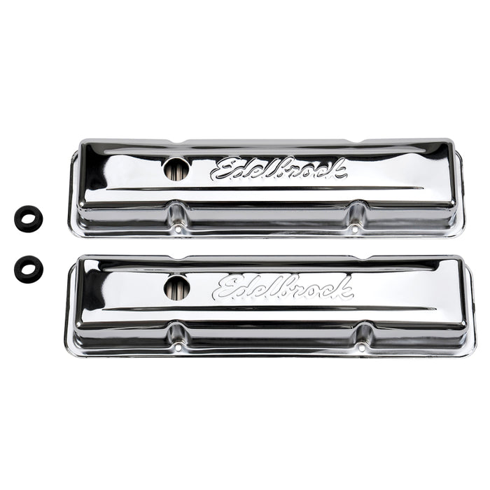 Couvercle de soupape Edelbrock Signature Series Chevrolet 1959-1986 262-400 CI V8 Low Chrome