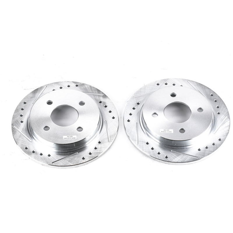 Disques de frein arrière Power Stop 14-19 Ford Fiesta Evolution percés et fendus - Paire