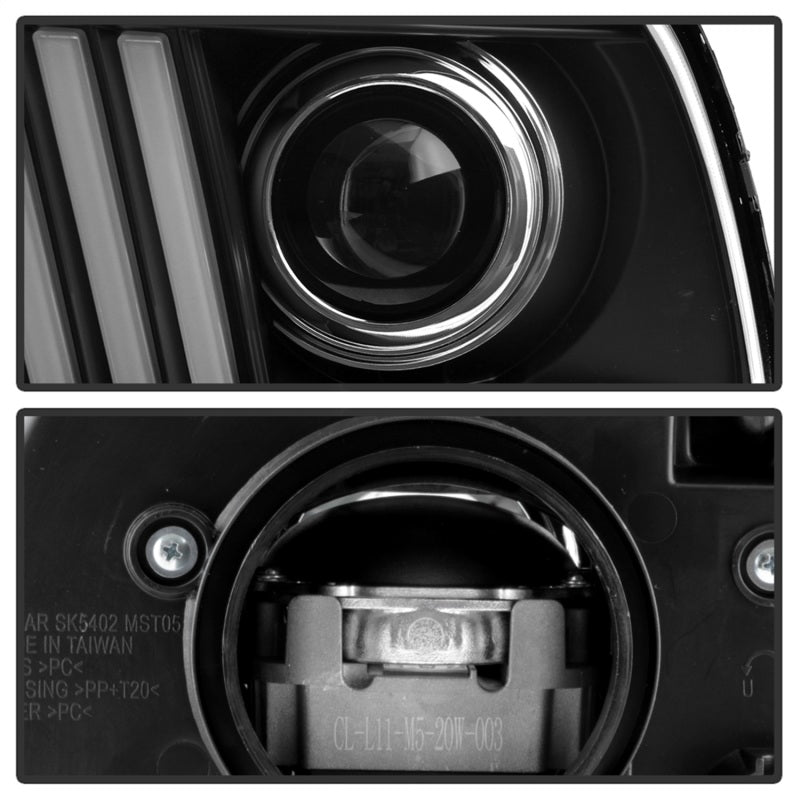 Phares à DEL haute puissance Spyder Ford Mustang 05-08 V2 - Noir PRO-YD-FM05AP-BK