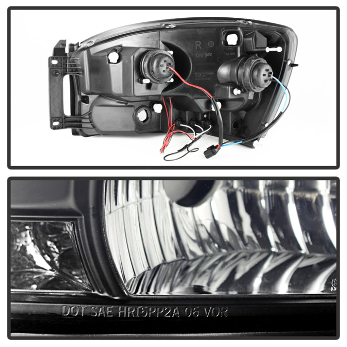 Phares de projecteur Spyder Dodge Ram 1500 06-08 06-09 LED Halo LED Blk Smke PRO-YD-DR06-HL-BSM