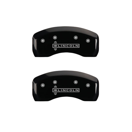 Couvre-étriers MGP 4 gravés avant et arrière Lincoln Black finition argent ch