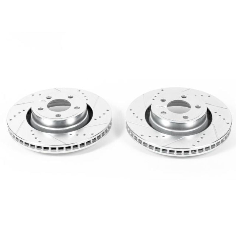Disques de frein avant Power Stop 15-19 Ford Mustang Evolution percés et fendus - Paire