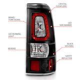Feux arrière à LED ANZO 2003-2006 Chevy Silverado 1500 style planche noir avec lentille transparente