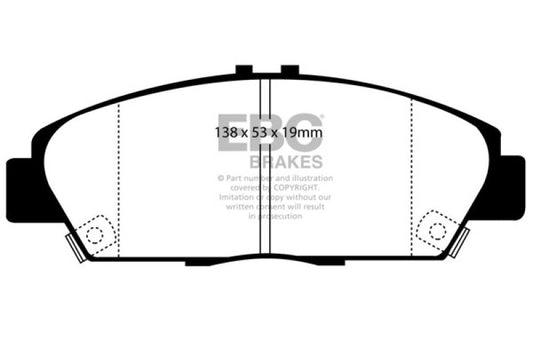 EBC 92-96 Honda Prelude 2.2 Redstuff Front Brake Pads