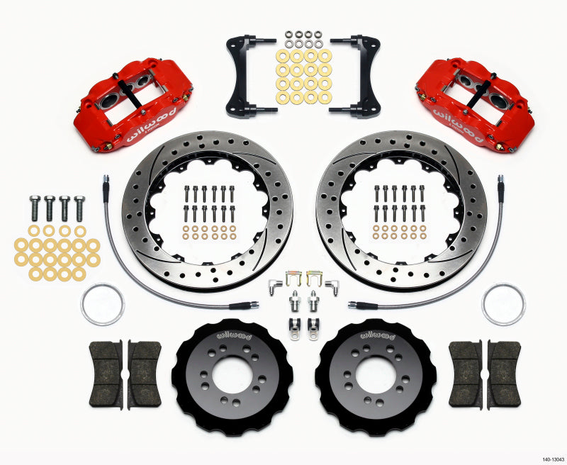 Kit de chapeau avant Wilwood Narrow Superlite 6R 13,06 po percé rouge Hyundai Genesis Coupé 2008 et plus avec lignes