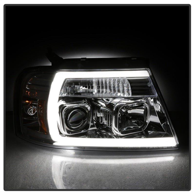 Phares de projecteur à barre lumineuse Spyder 04-08 Ford F-150 - Chrome (PRO-YD-FF15004V2-LB-C)