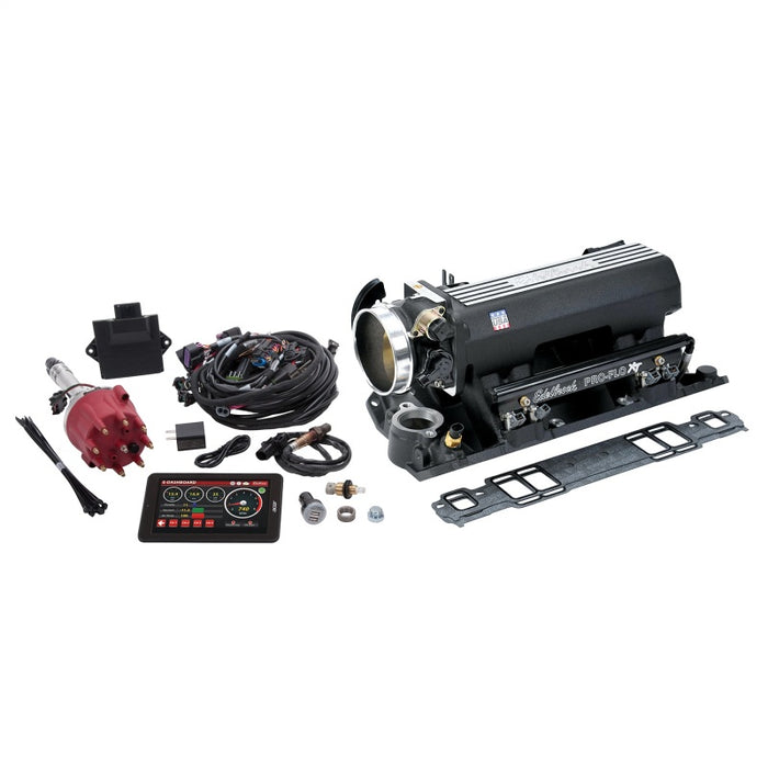 Kit d'injection de carburant Edelbrock Pro Flo 4 XT Seq Port SBC 429/460 1986 625 HP max 35 LbHr Injecteurs Noir