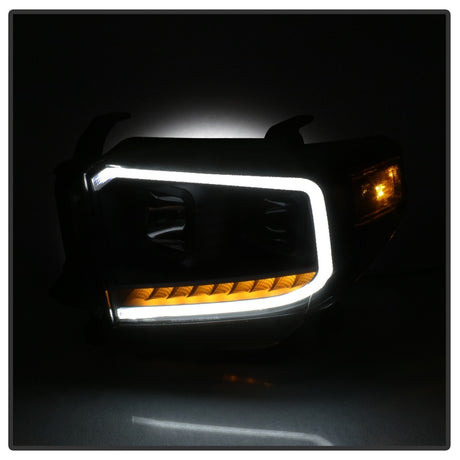 Phares de projet à barre lumineuse LED DRL xTune 14-17 pour Toyota Tundra - Fumée noire (PRO-JH-TTU14-LB-BSM)