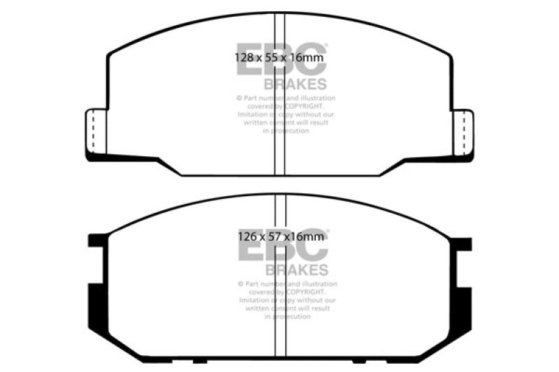 Plaquettes de frein avant EBC 85-90 Lotus Esprit 2.2 Yellowstuff