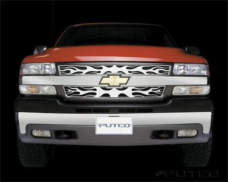 Calandre en acier inoxydable Flaming Inferno de Putco pour Chevrolet Silverado HD 01-02