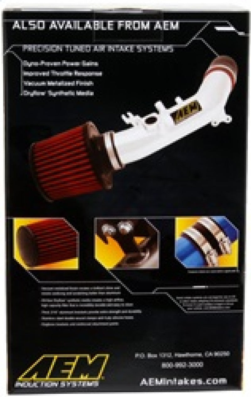Filtre à air AEM DryFlow - Rond 2,75 po ID x 6,25 po OD x 8,25 po H pour Ford/Volvo 2007-2014