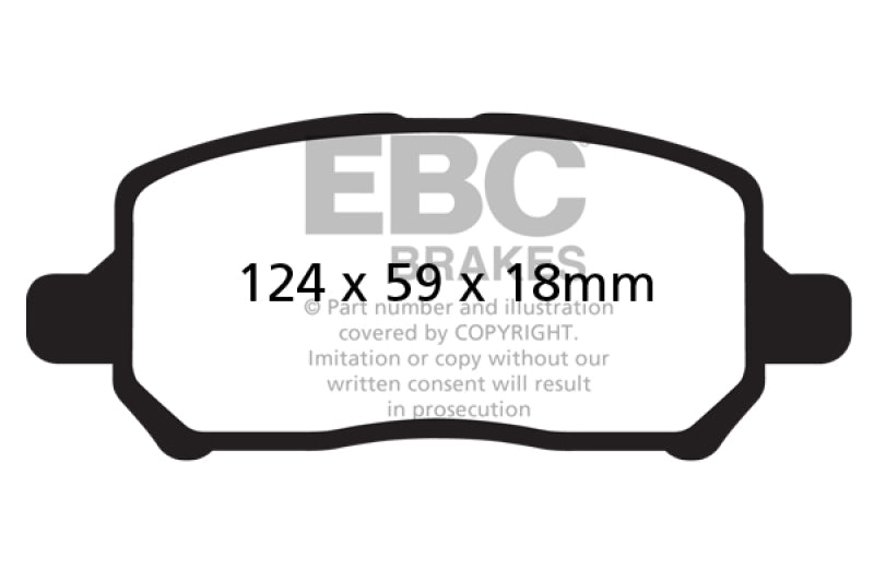 Plaquettes de frein avant Redstuff EBC 05-10 Chevrolet Cobalt 2.2 4 Lug