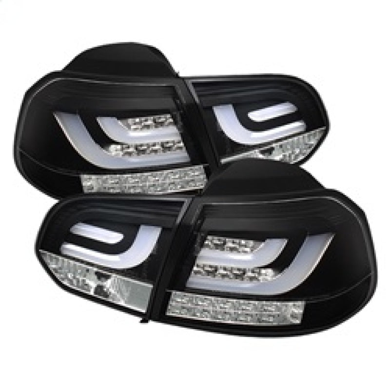 Feux arrière LED Spyder Volkswagen Golf/GTI 10-13 Type G2 avec barre lumineuse Noir ALT-YD-VG10-LED-G2-BK