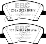 Plaquettes de frein avant EBC Yellowstuff pour Hyundai Elantra 1,4 L Turbo 2017+