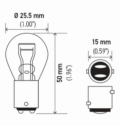 Ampoule Hella 1034 12V 23/8W Bay15D S8 (2)